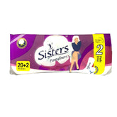 Sisters Pantyliners Budget Pack (155mm) 20+2 Pads Free